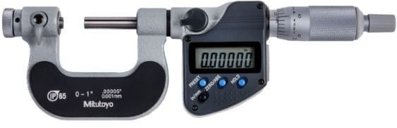 Mitutoyo 326-351-32 Screw Thread Digimatic Micrometer w/ Interchangeable Anvil/Spindle Tip Type 0-1" w/SPC IP65