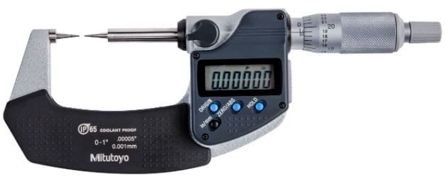 Mitutoyo 342-351-32 Point Digimatic Micrometer 0-1" w/SPC IP65 Carbide Tip