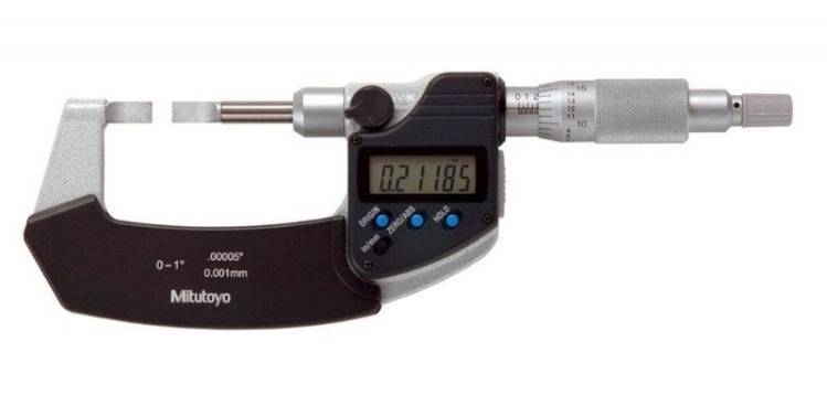 Mitutoyo 422-330-32 Blade Digimatic Micrometer Non-rotating Spindle Type 0-1" w/SPC IP65 Blade Type A