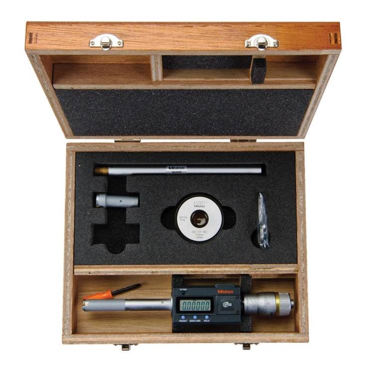 Mitutoyo 468-977 Digimatic Holtest Three-point Bore Micrometer w/ Interchangeable Head Set 0.5-0.8" w/SPC IP65