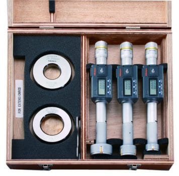 Mitutoyo 468-988 Digimatic Holtest Three-point Bore Micrometer w/ Non-Interchangeable Head Set 1-2" w/SPC IP65